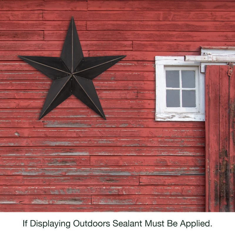 Hearthside Collection The Hearthside Collection CWI Gifts Metal Barn Star - 36 inch Galvanized Hanging Star - Farmhouse Wall Decor - Black - Image 4